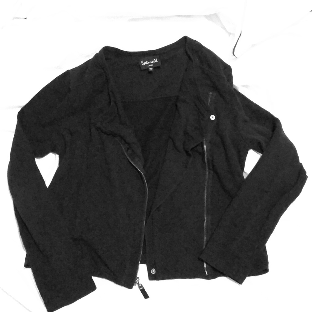 Splendid moto-style sweat shirt